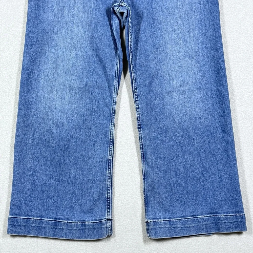 Maeve Anthropologie Jeans Womens 32 The Colette Wide Leg Crop Denim Patch Pocket - Picture 3 of 14